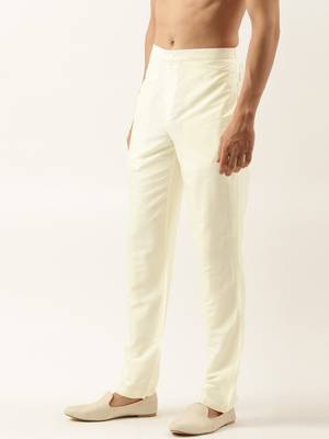 Cream cotton silk pant pajama 2