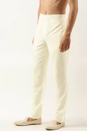 Cream cotton silk pant pajama