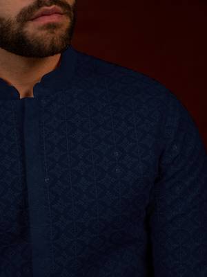 Navy blue chikankari kurtas 2