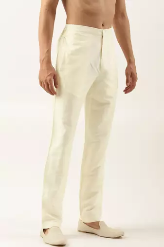 Cream cotton silk pant pajama