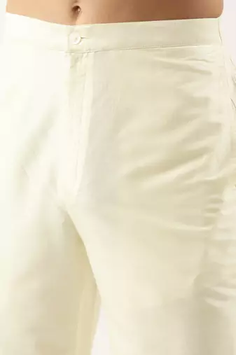 Cream cotton silk pant pajama