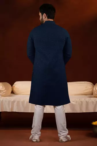 Navy blue chikankari kurtas
