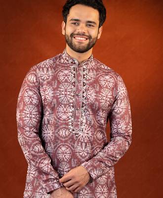 Maroon tie dye kurtas 4