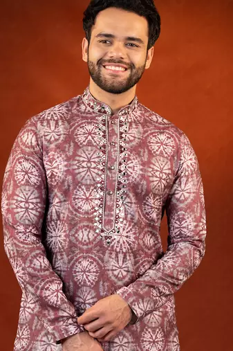 Maroon tie dye kurtas