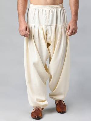 Cream twill weave salwar 1