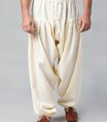 Cream twill weave salwar