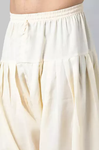 Cream twill weave salwar