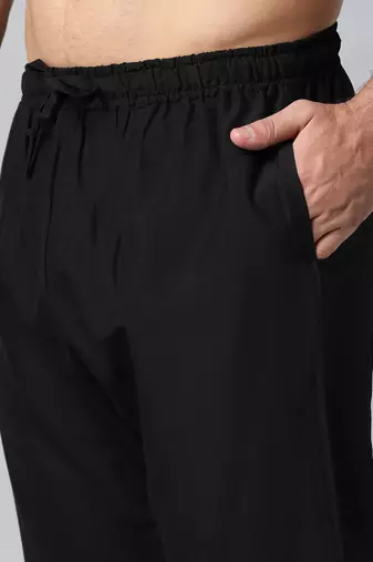 Black cotton silk pajama