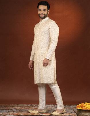 Cream embroidered kurtas 3