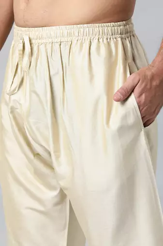 Gold cotton silk pajama