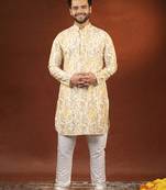 Cream embroidered kurtas