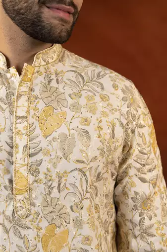 Cream embroidered kurtas