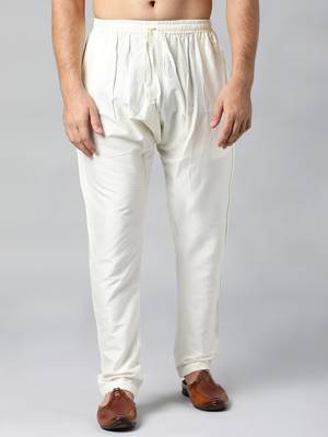 Cream cotton silk pajama 1