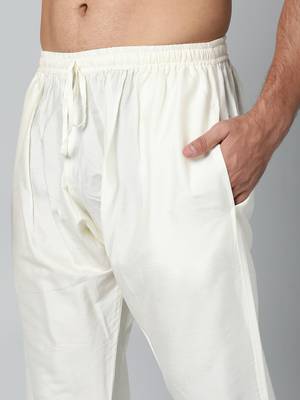 Cream cotton silk pajama 4