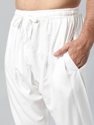 Off white cotton silk pajama 4