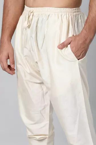 Beige cotton silk pajama