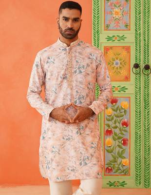 Peach printed kurtas 2