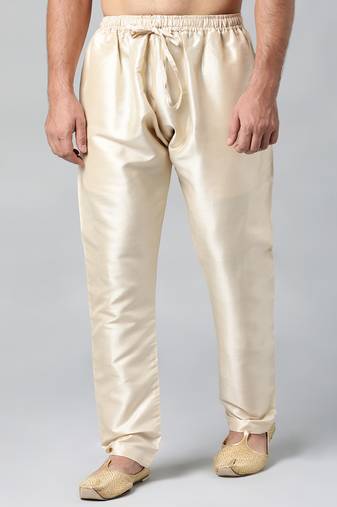 Beige art silk pajama