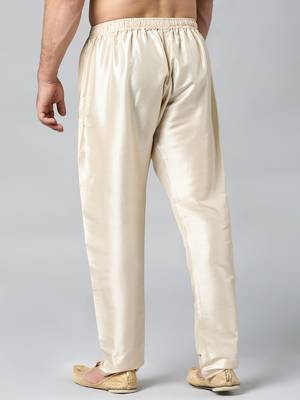 Beige art silk pajama 3