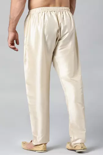 Beige art silk pajama