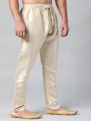 Beige art silk pajama 5