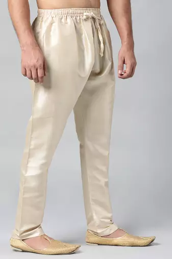 Beige art silk pajama