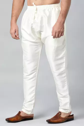 Cream art silk pajama