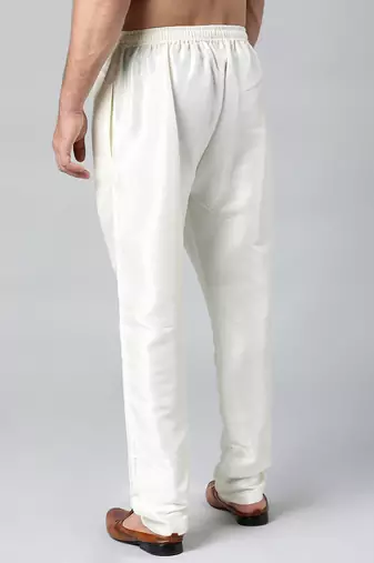 Cream art silk pajama