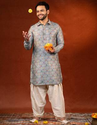 Multi color printed pathani 4