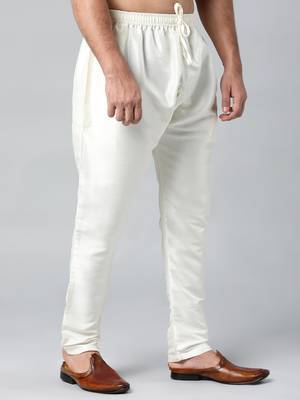 Cream art silk pajama 5