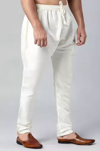 Cream art silk pajama