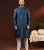 Denim blue embroidery kurtas