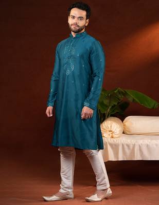 Teal embroidery kurtas 3