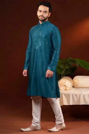 Teal embroidery kurtas