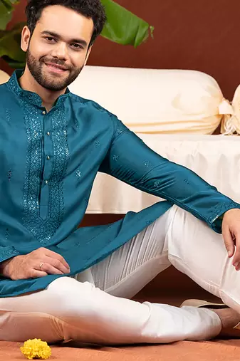 Teal embroidery kurtas