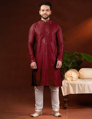 Maroon embroidery kurtas 1