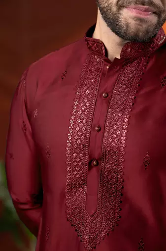 Maroon embroidery kurtas
