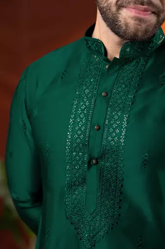 Olive green embroidery kurtas