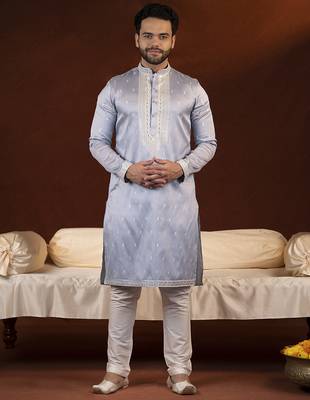 Powder blue embroidery kurtas 1