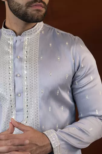 Powder blue embroidery kurtas