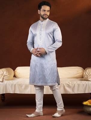 Powder blue embroidery kurtas 3