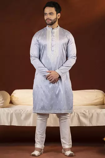 Powder blue embroidery kurtas