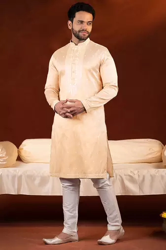 Peach embroidery kurtas