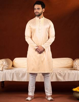 Peach embroidery kurtas 4