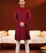 Maroon sequin embroidered kurtas