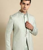 Light green layered indowestern