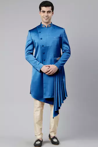Navy draped indo set