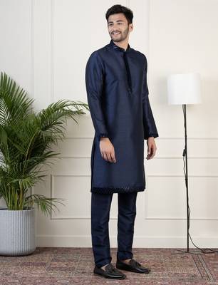 Navy velvet sequin embroidered indowestern 4