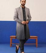 Grey gradient front open indo set