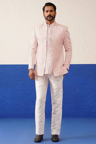 Light peach embroidery indo set